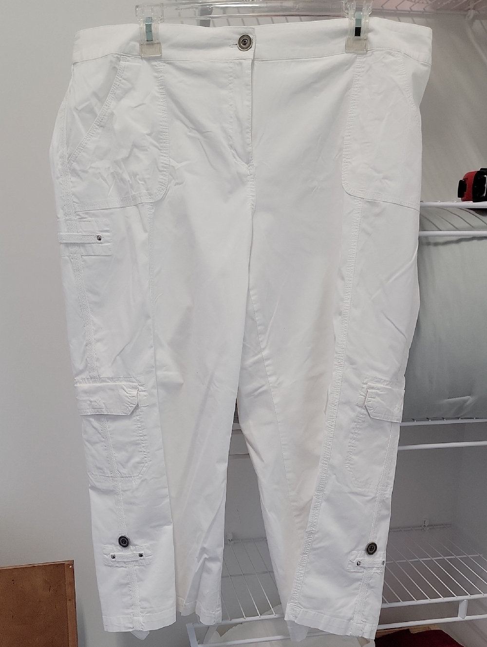 Chico's White Cargo Capri Pants
